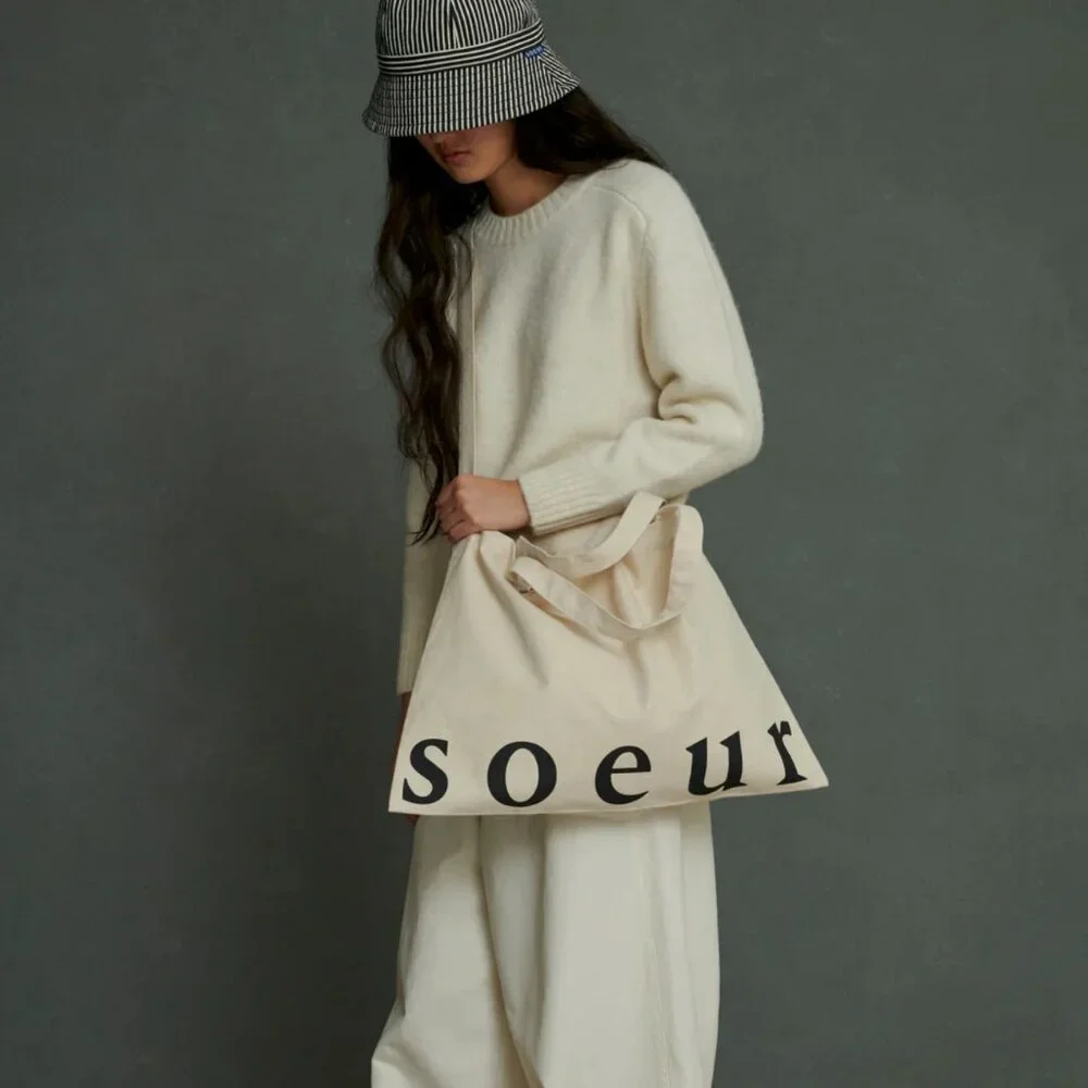 Soeur Cotton Canvas Tote Bag Double Handles Shopper